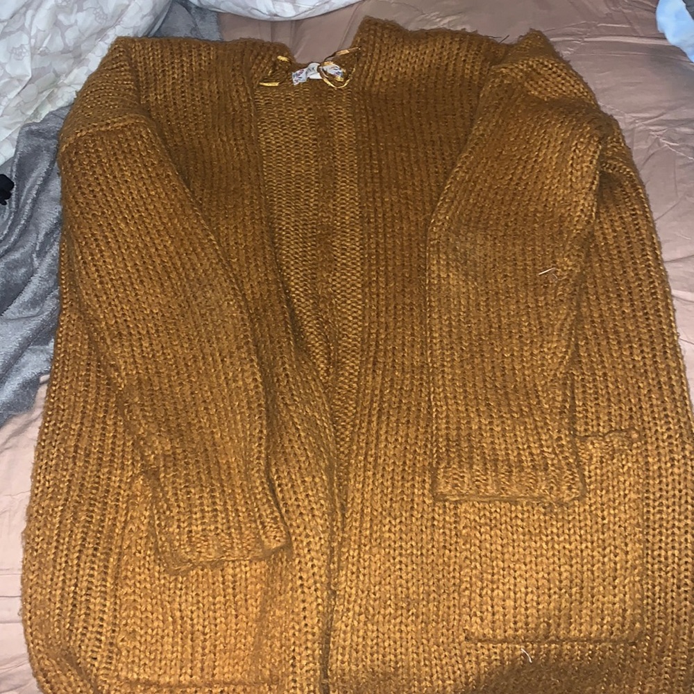 Yellow cardigan